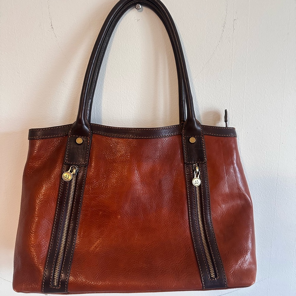 Italian Leather Brown Tote - FIRENZE Made in Italy